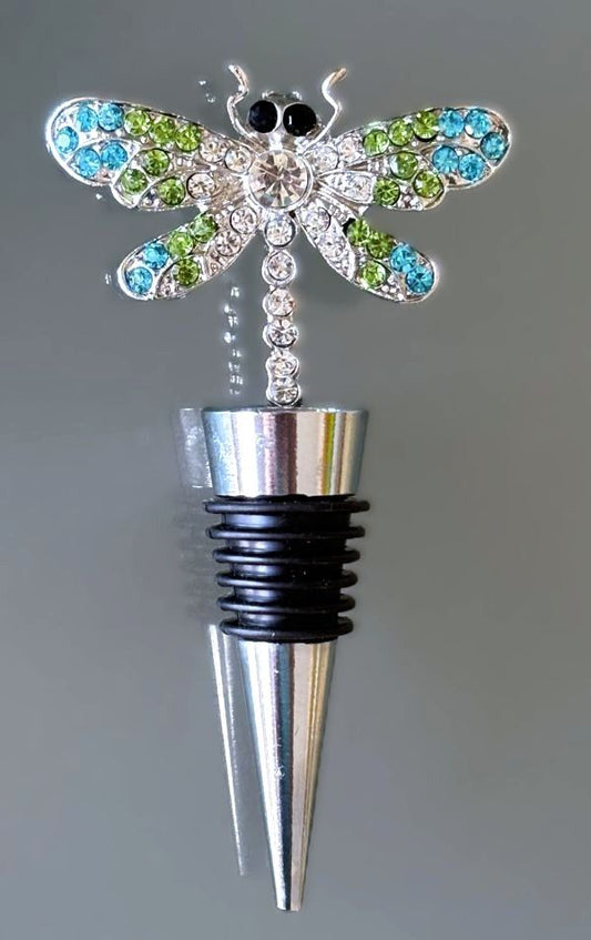 Rhinestone Dragonfly Bottle Stopper
