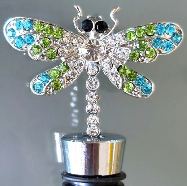 Rhinestone Dragonfly Bottle Stopper