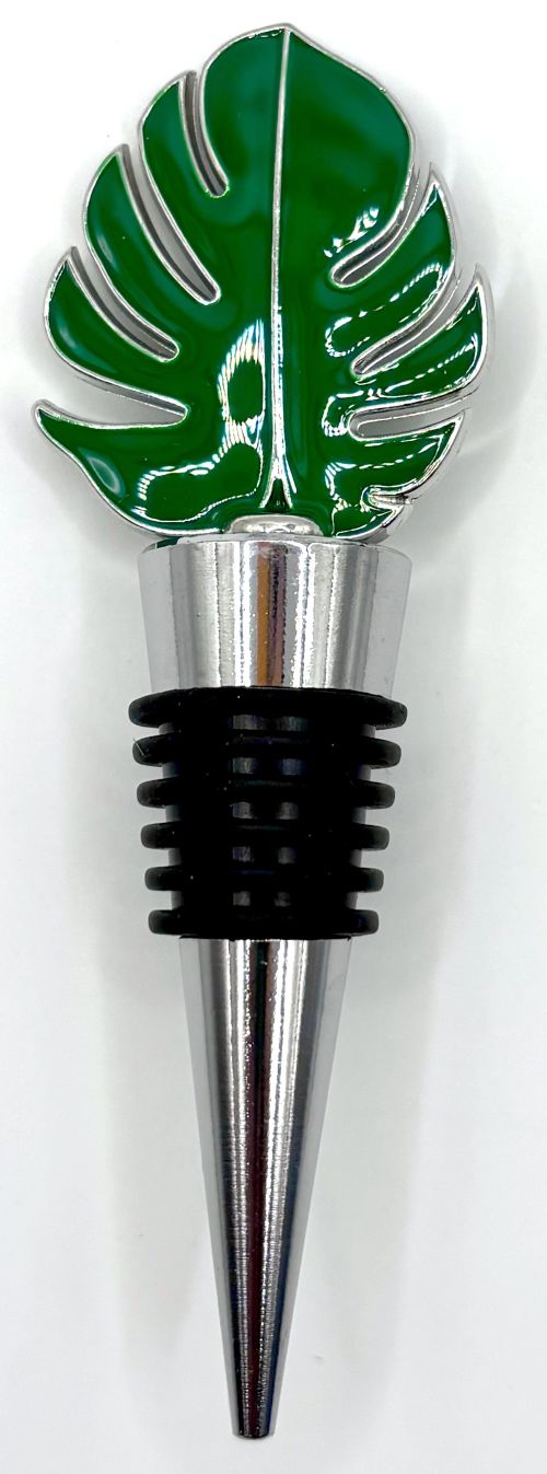 Green Monstera Leaf Bottle Stopper