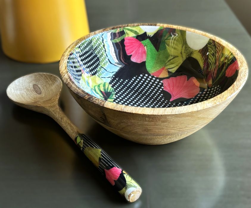 Artisanal Serving Bowl Set - Contemporary Botanical Design
