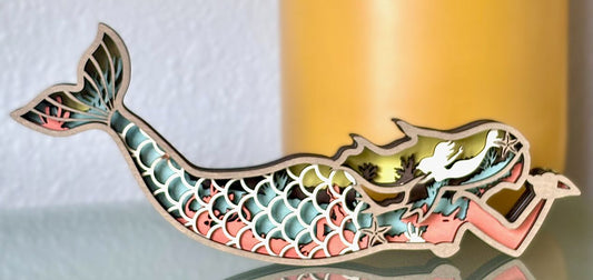 Magical Mermaid Wood Diorama