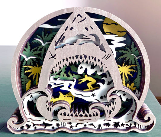 Great White Shark Surfer Diorama