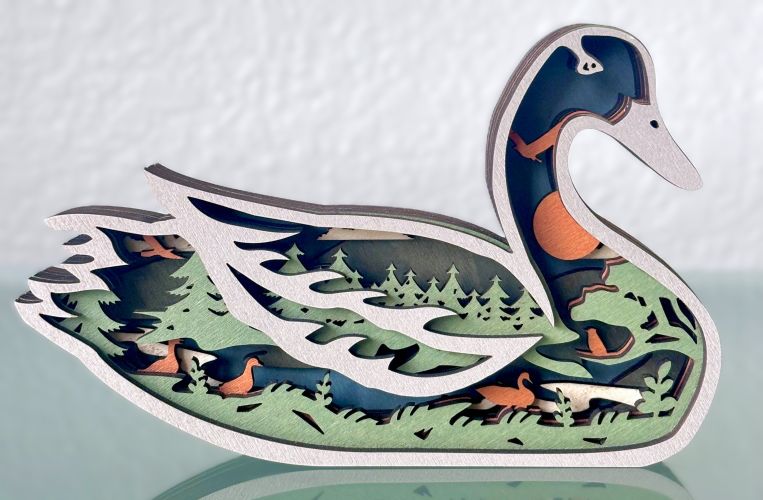 Mallard Duck Wood Diorama