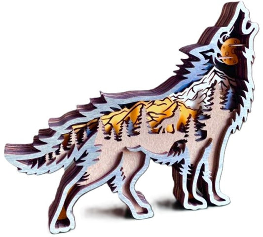 Howling Wolf Wood Diorama