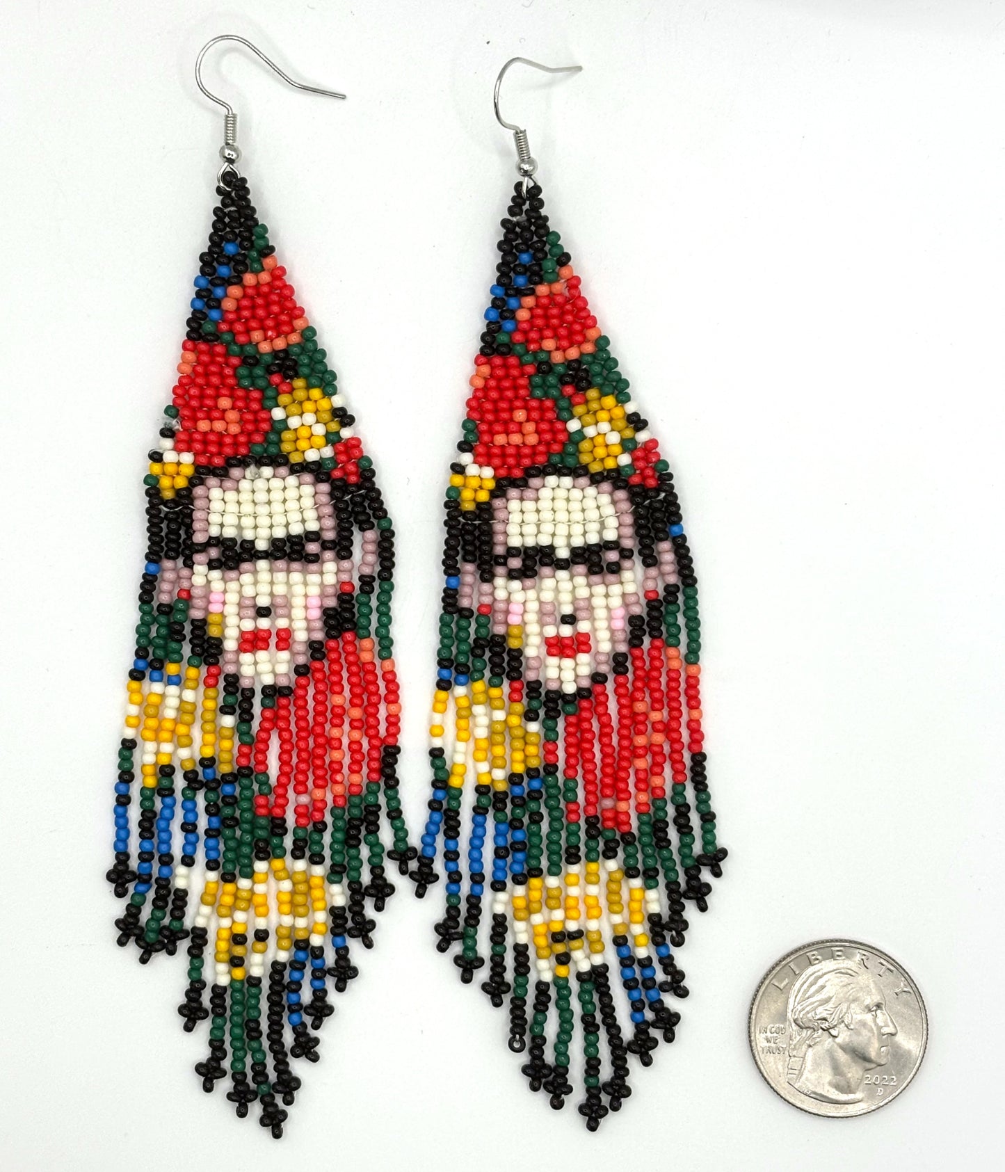 Frida Kahlo Hand Beaded Tassel Earrings