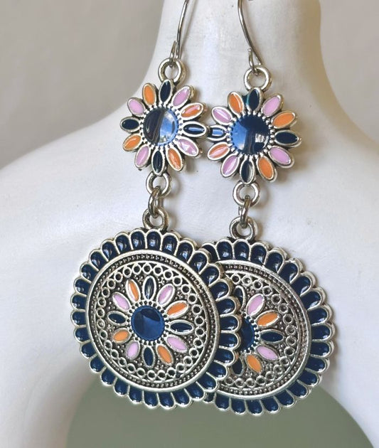 Boho Vibes Enameled Daisy Earrings