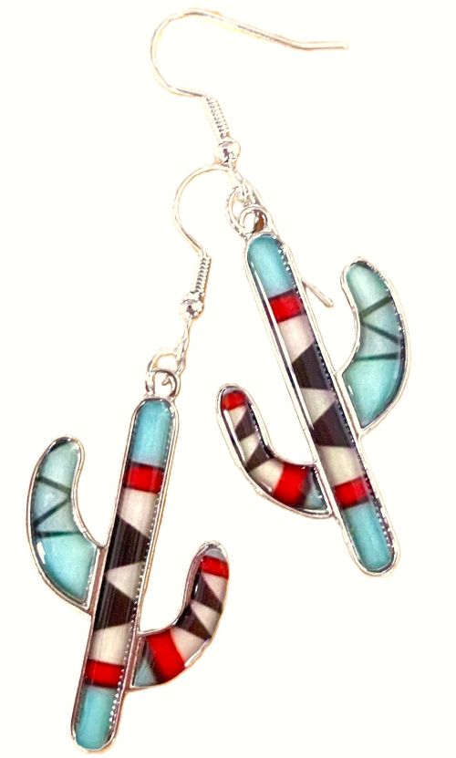 Geometric Saguaro Cactus Earrings