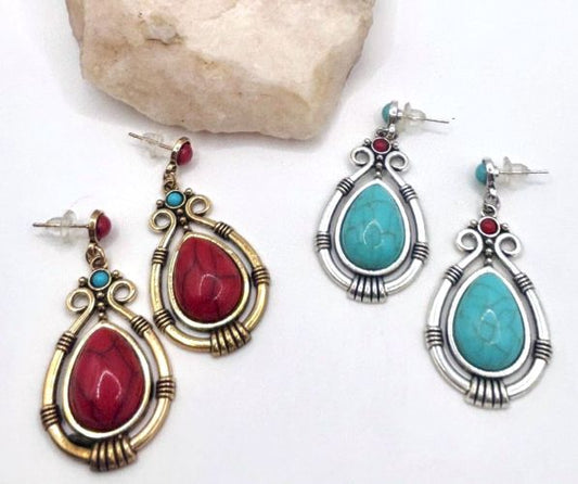Southwestern Ornate Teardrop Earrings