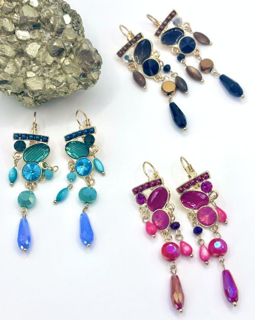 Vibrant Beaded Tassel Earrings