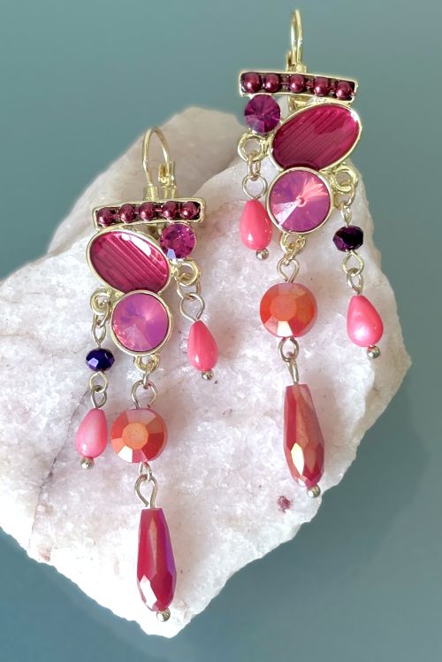 Vibrant Beaded Tassel Earrings