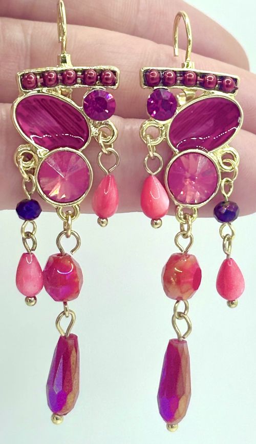 Vibrant Beaded Tassel Earrings
