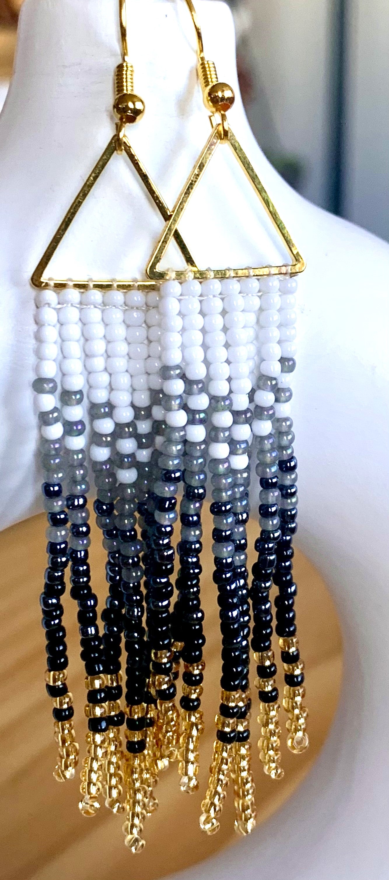 Gradient Hand Beaded Earrings (7 colors)