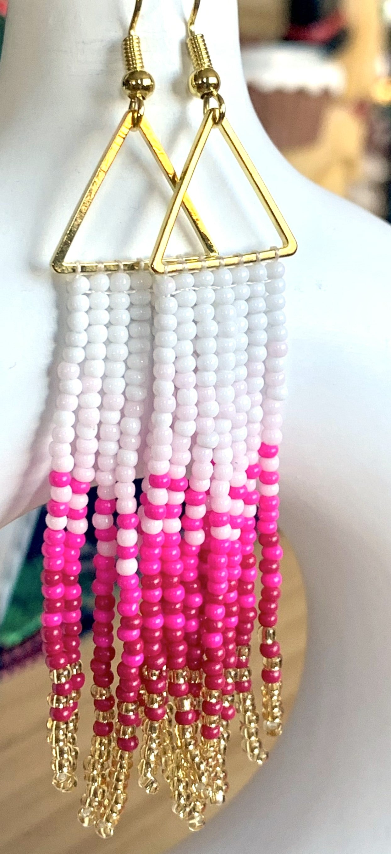 Gradient Hand Beaded Earrings (7 colors)