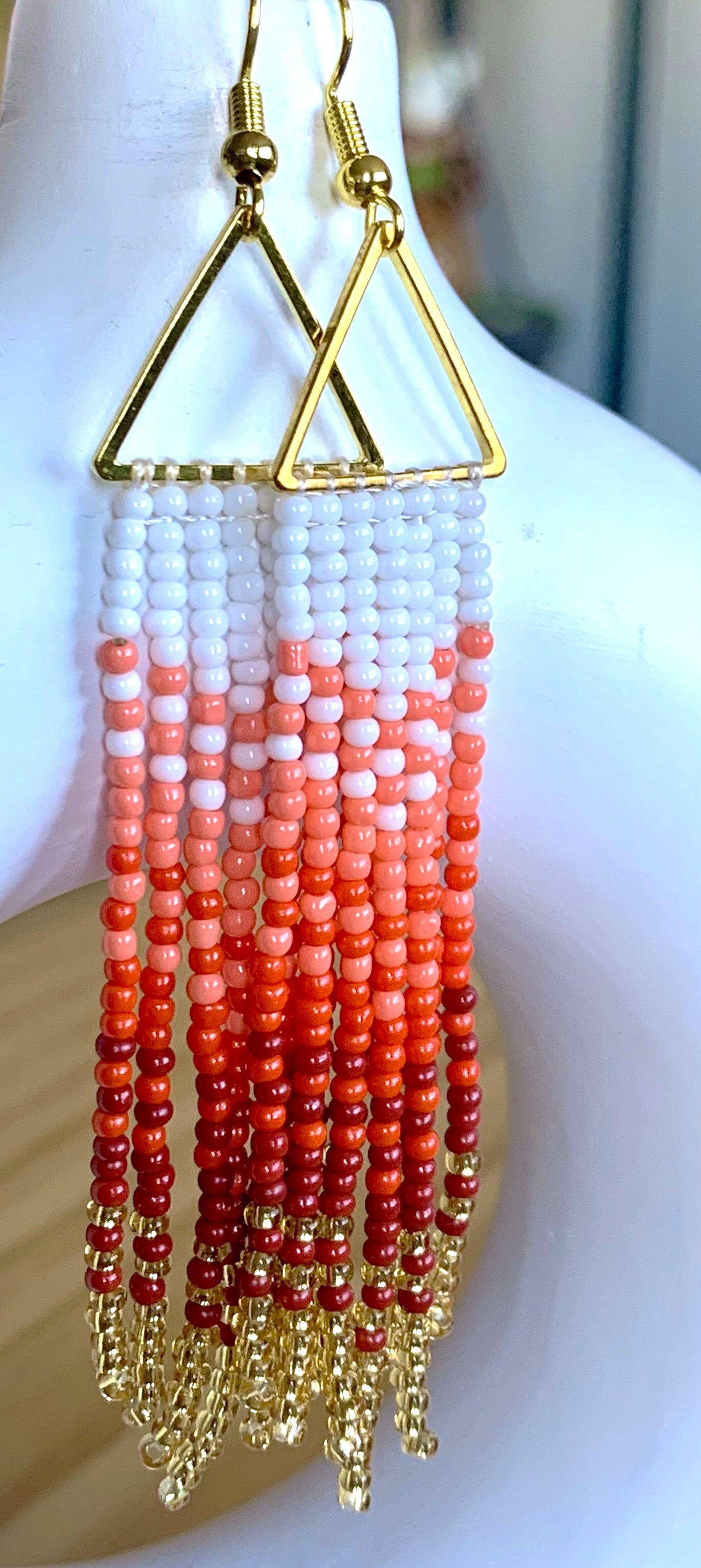 Gradient Hand Beaded Earrings (7 colors)