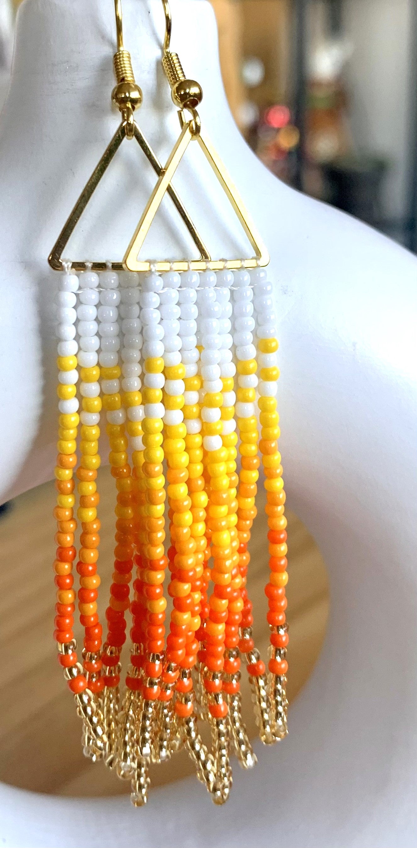 Gradient Hand Beaded Earrings (7 colors)