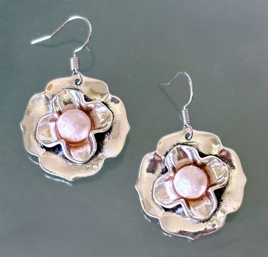 Silver Rose Earrings