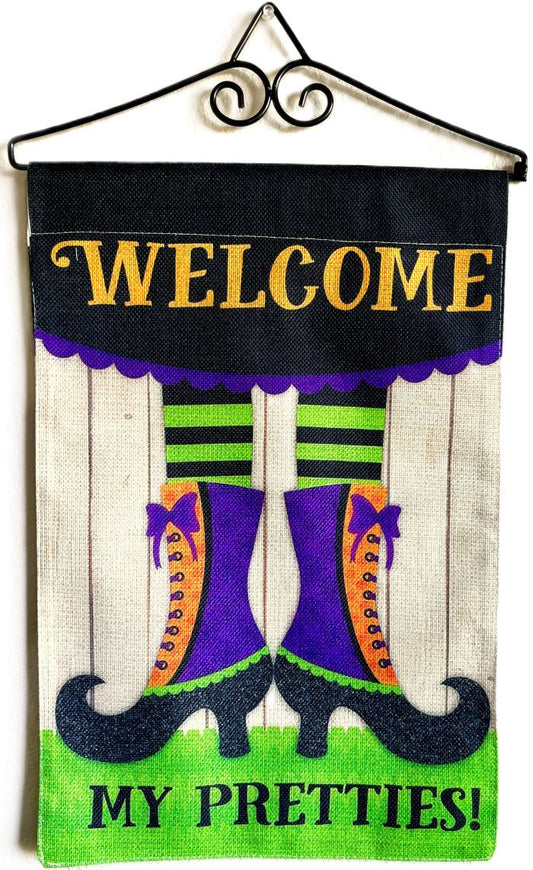 "Welcome My Pretties" Witch Halloween Garden Flag