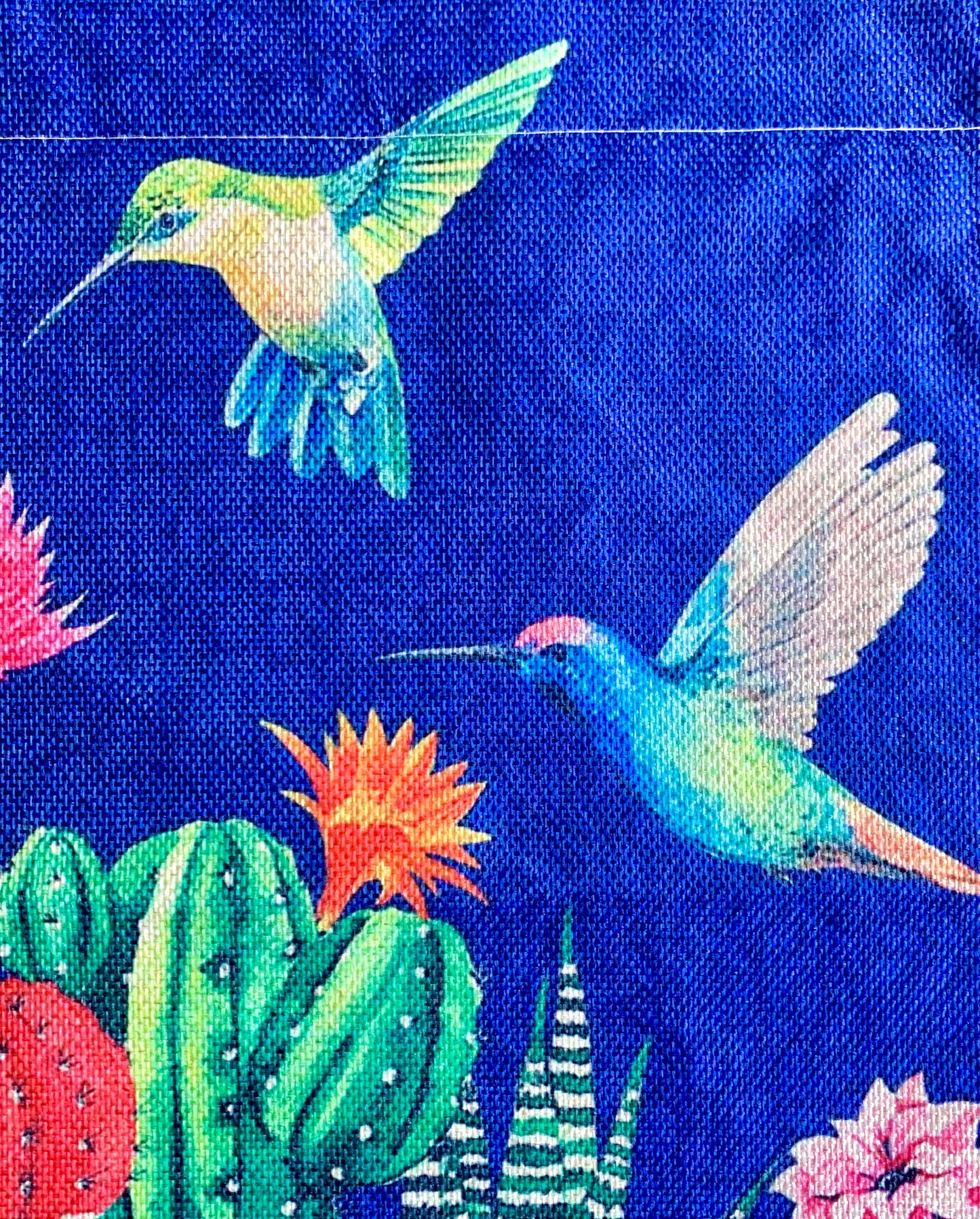 Hummingbird and Flowering Cactus Garden Flag