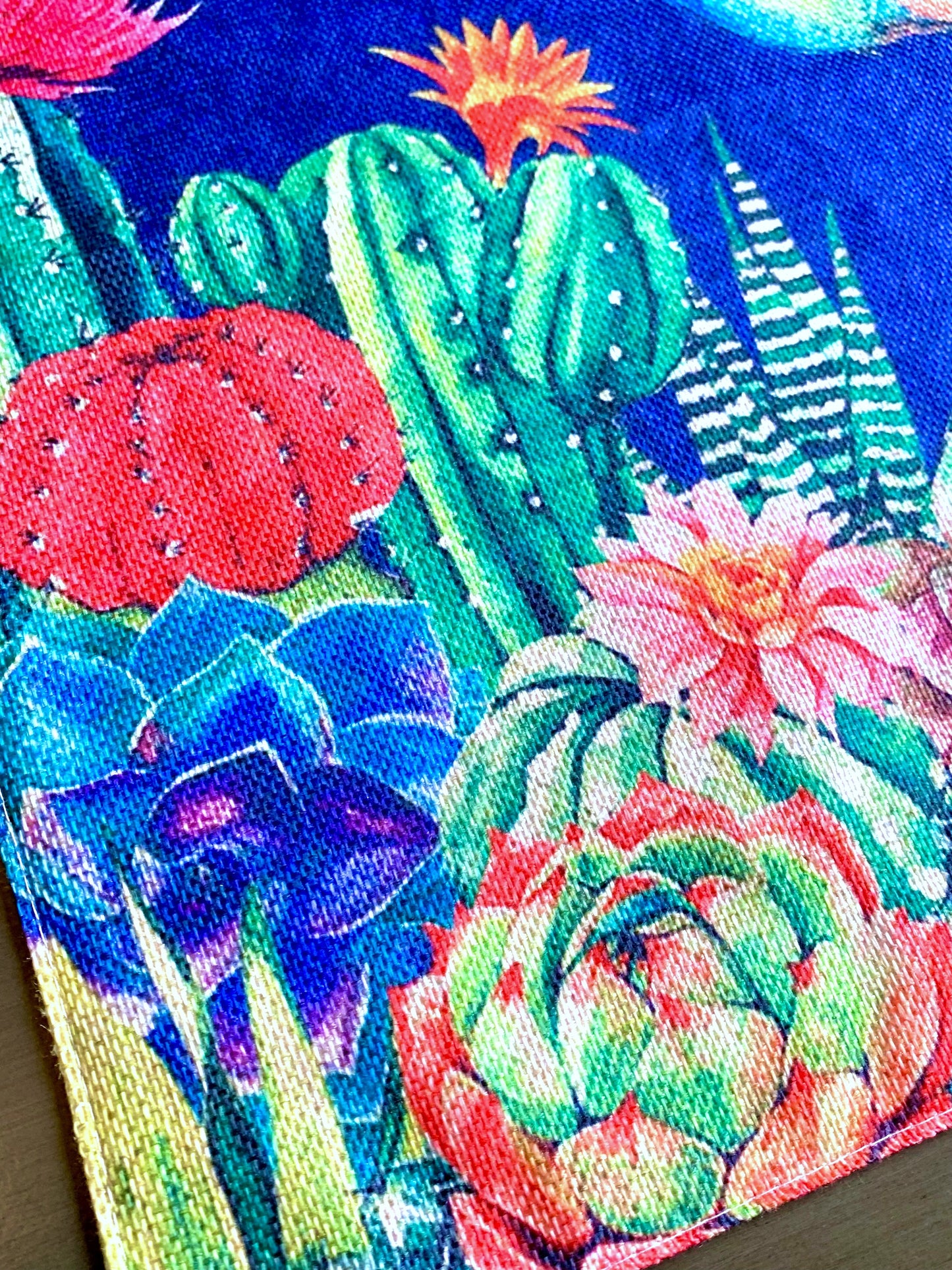 Hummingbird and Flowering Cactus Garden Flag