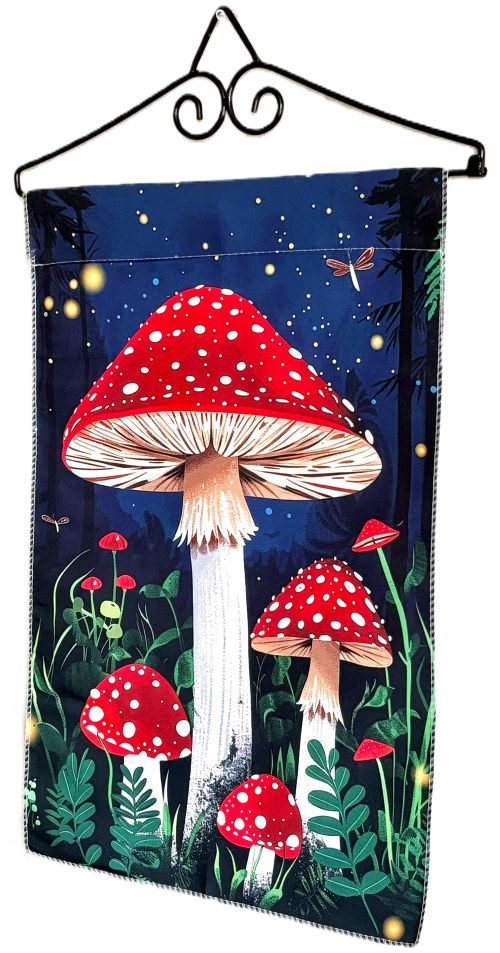 Enchanted Mushroom Forest Garden Flag