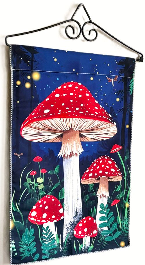 Enchanted Mushroom Forest Garden Flag