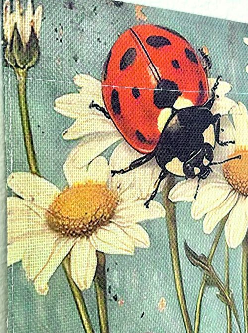 Vintage Style Ladybug and Daisy Garden Flag