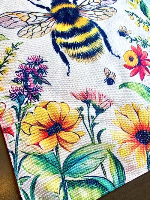 Floral Bee "Welcome" Garden Flag