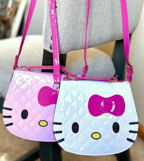 Hello Kitty Glam Embroidered Vinyl Handbag - White or Pink