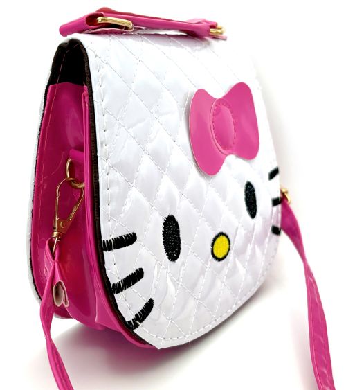 Hello Kitty Glam Embroidered Vinyl Handbag - White or Pink