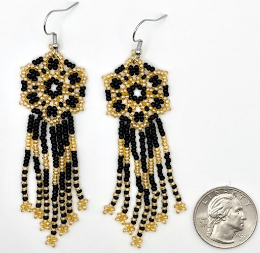 Flower Tassel Hand Beaded Earrings (2 colors)