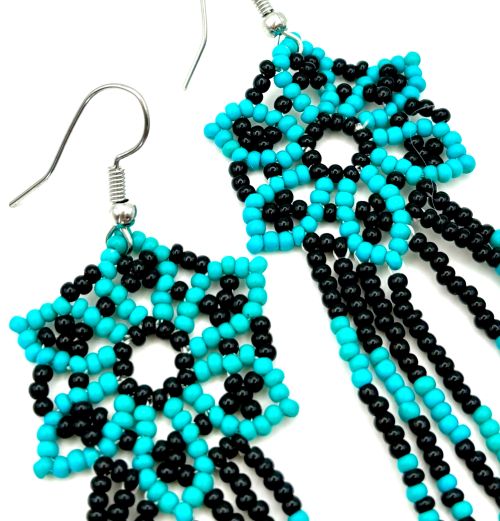 Flower Tassel Hand Beaded Earrings (2 colors)