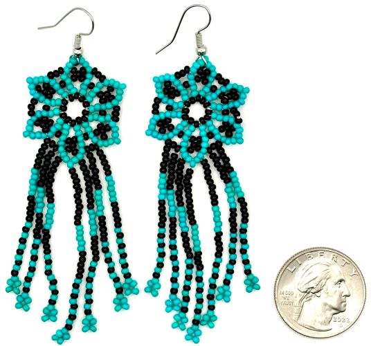 Flower Tassel Hand Beaded Earrings (2 colors)