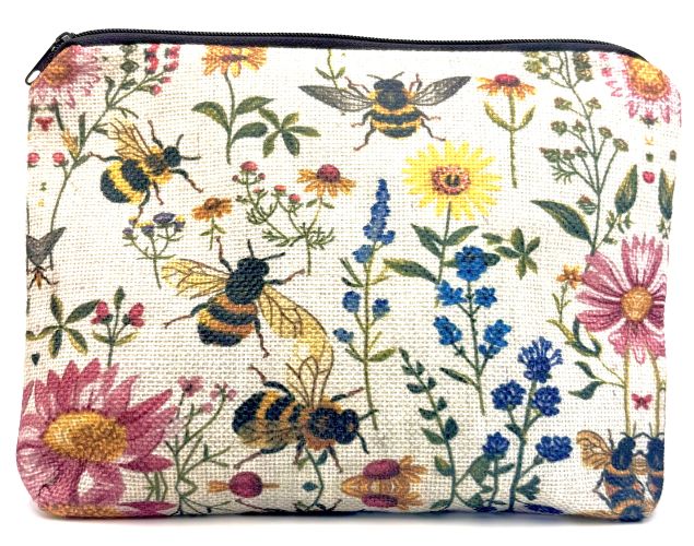 Garden Bees Zippered Pouch
