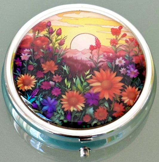Flower Meadow Sunrise Pill Box