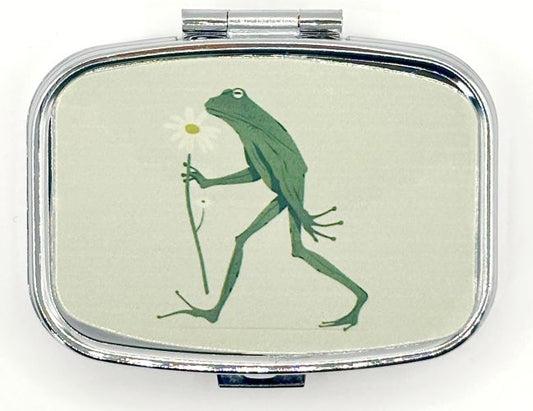 Anthropomorphic Frog with Daisy Pill Box