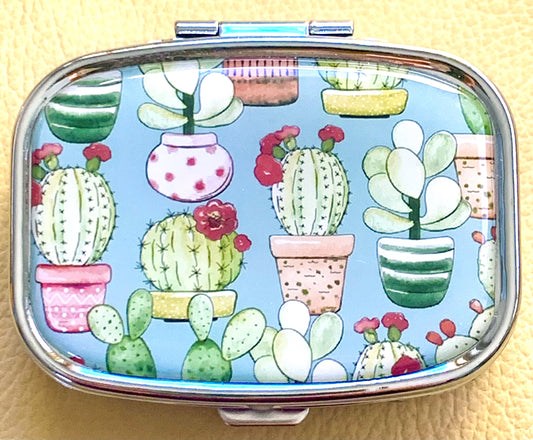 Blooming Cacti Pill Box