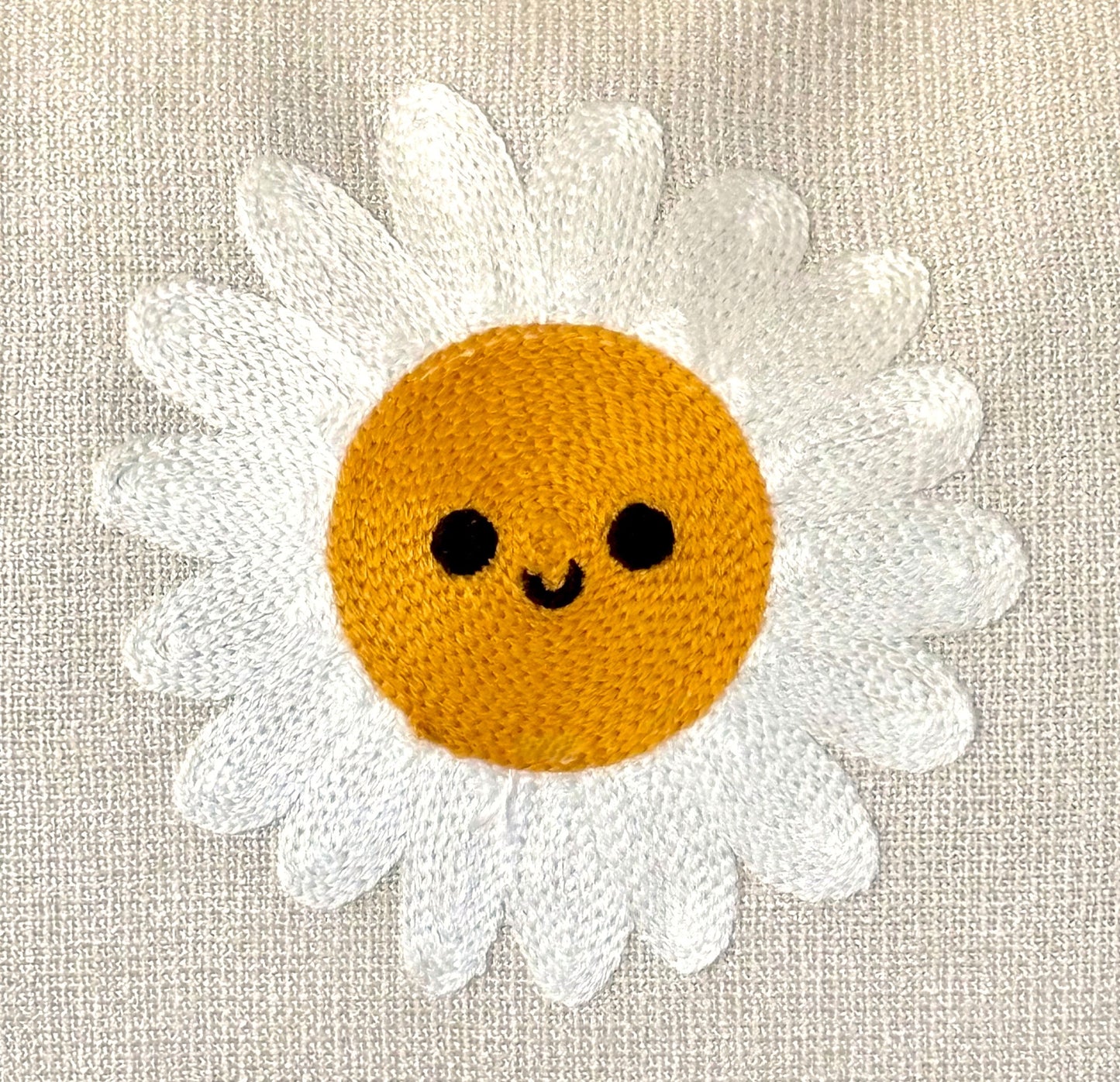 Embroidered Happy Daisy Pillow Cover (2 sizes)