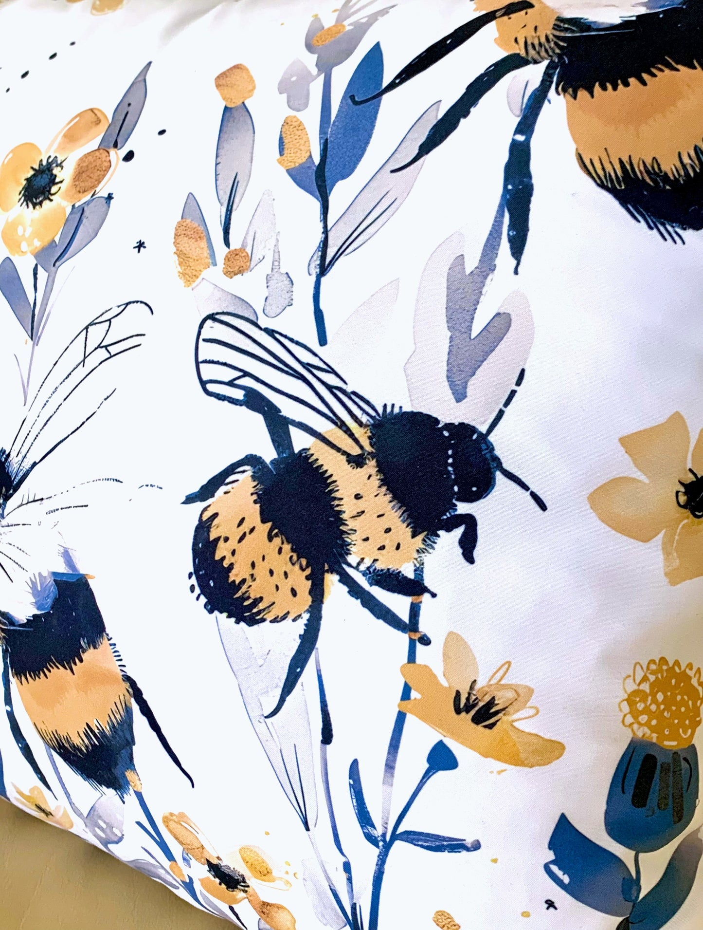 Bees in Wildflower Meadow Pillow Cover