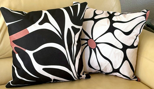 Set/2 Abstract Botanical Pillow Covers