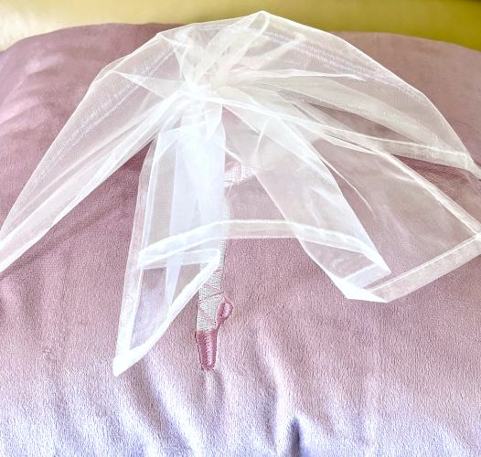 Pink Embroidered Ballerina Pillow Cover