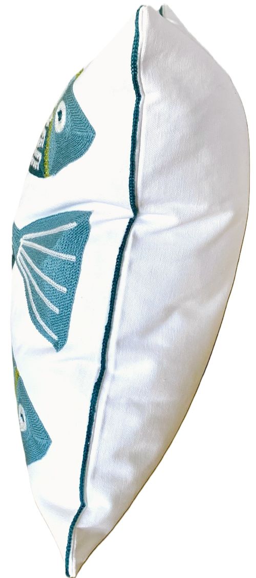 Coastal Fish Trio Embroidered Pillow Cover