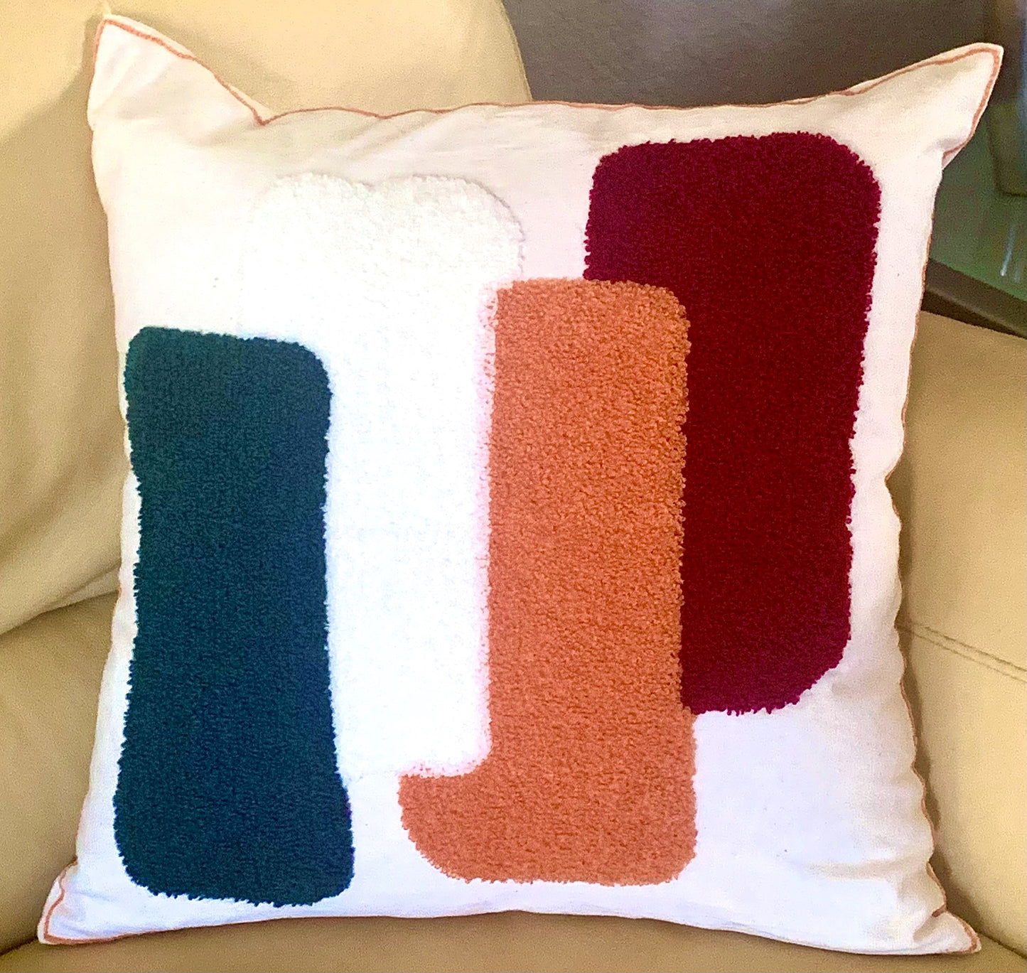 Modern Color Block Tufted Pillow Cover