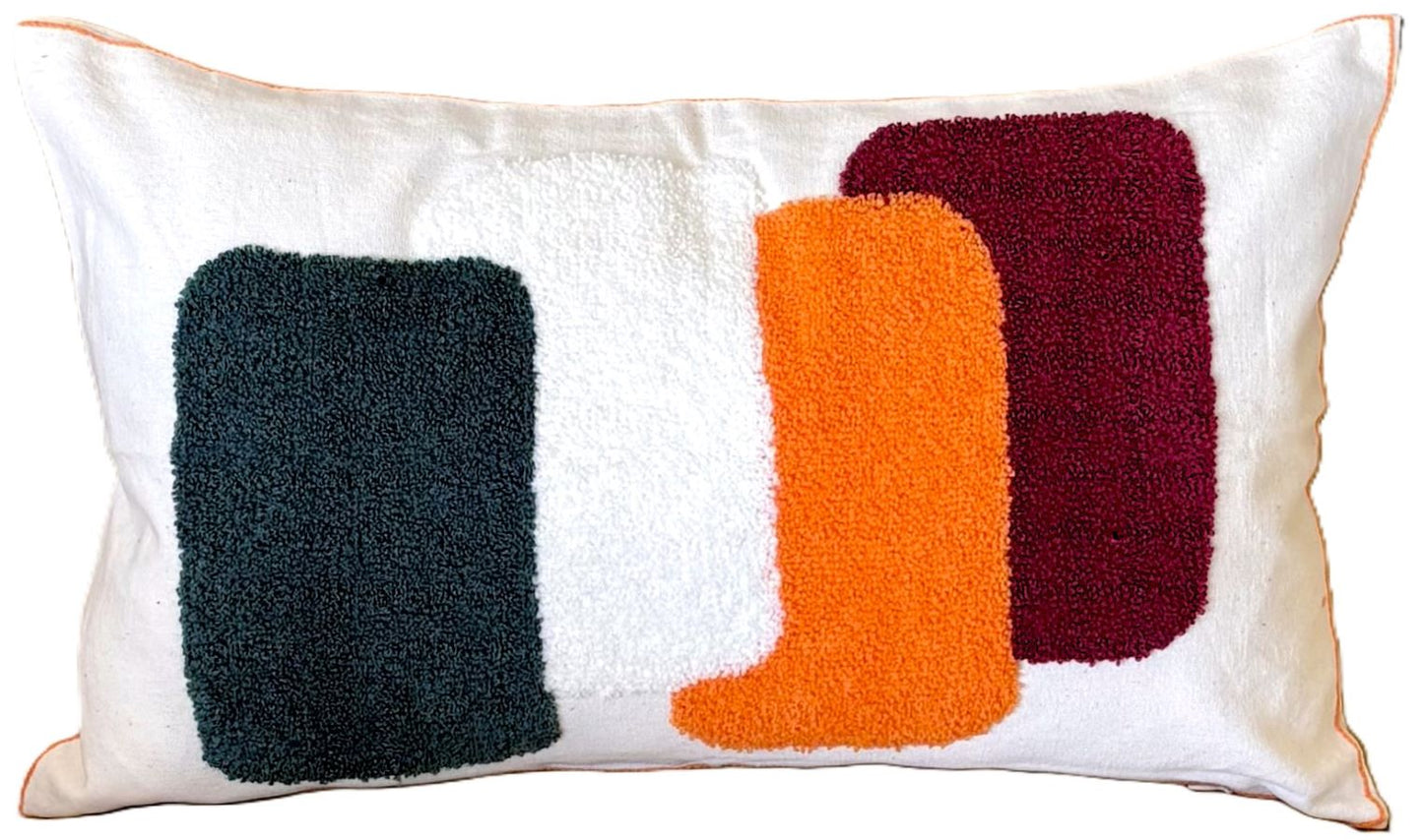 Modern Color Block Tufted Pillow Cover