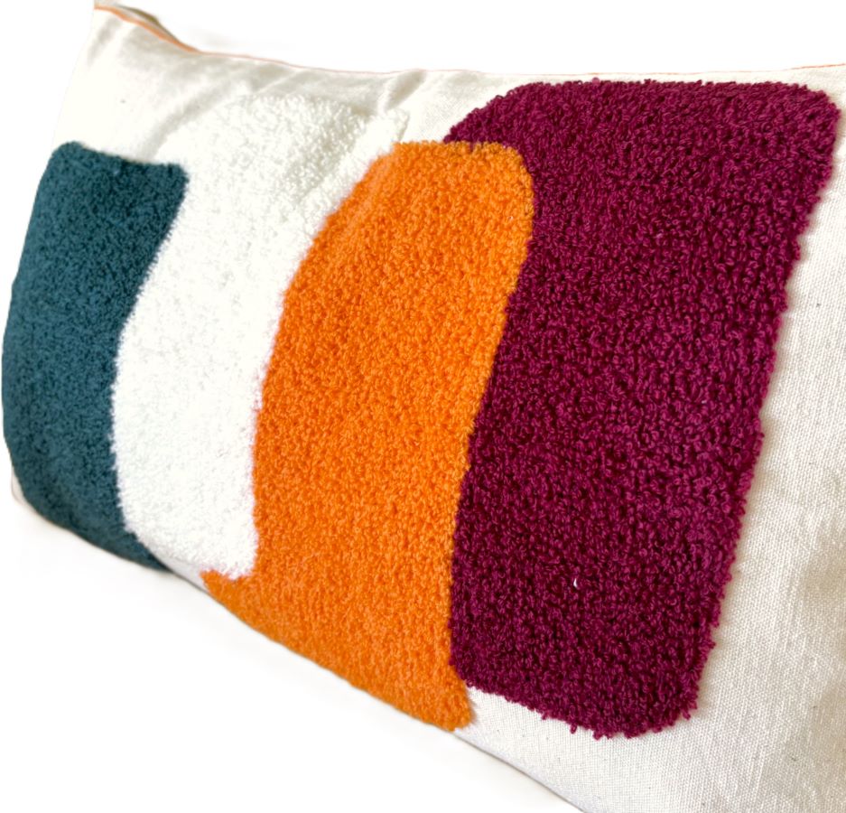 Modern Color Block Tufted Pillow Cover