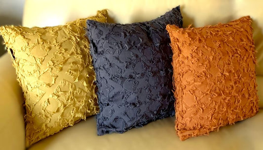 Geometric Shag Solid Color Pillow Cover