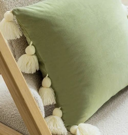Fluffy Tasseled Solid Color Pillow Cover (3 colors)