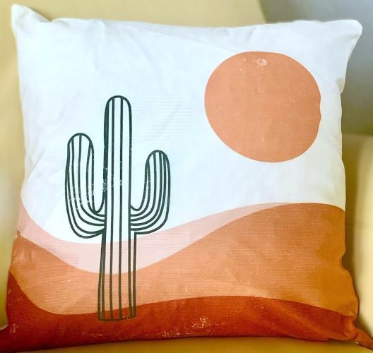 Vintage Desert Cactus Pillow Cover
