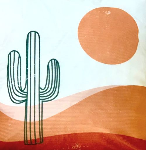 Vintage Desert Cactus Pillow Cover