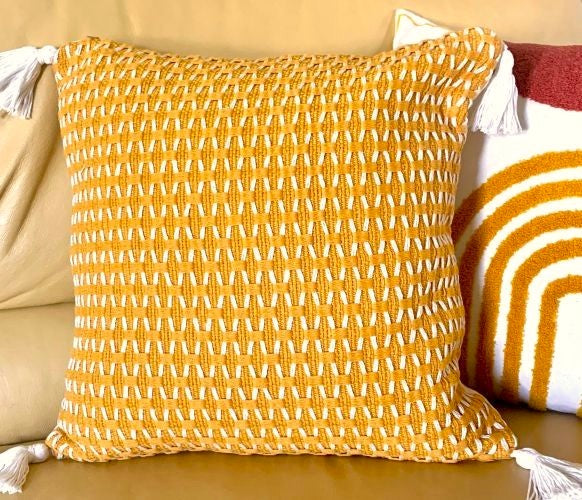 Gold and Beige Woven Pillow Cover (2 sizes)