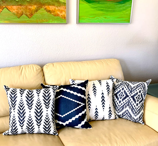 Black and White Boho Chic Pillow Cover